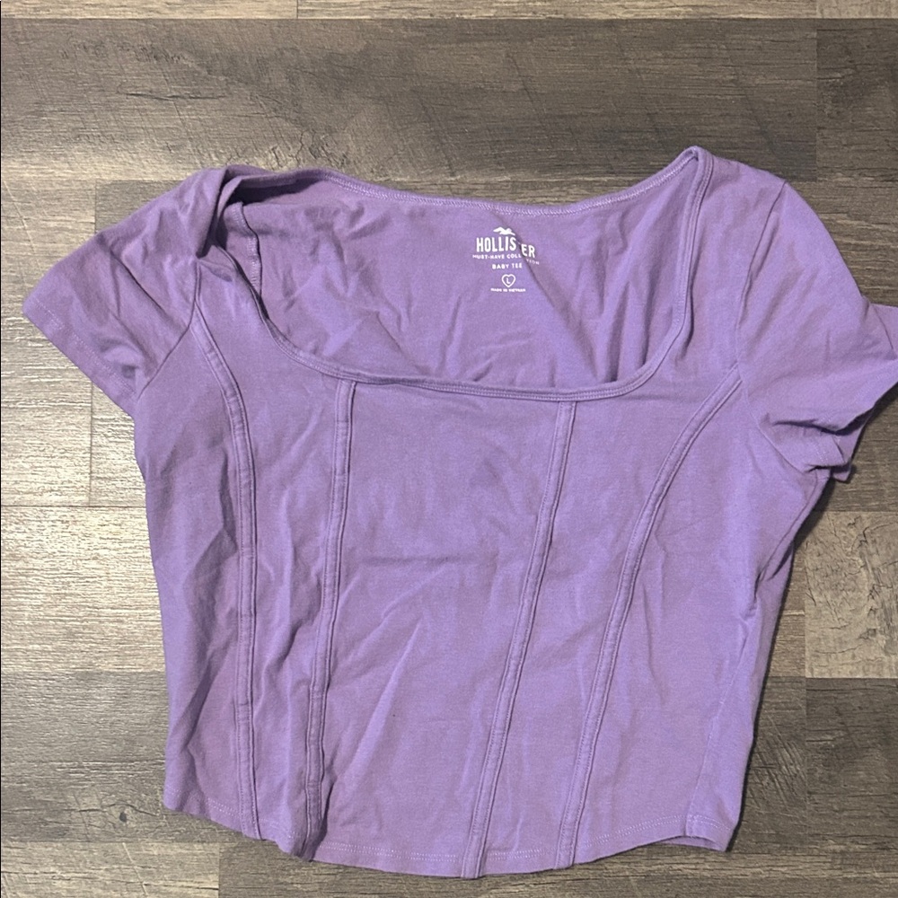 Hollister Lilac Scoop-Neck Crop Top
